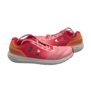 Under Armour Pink Orange Surge RN Prism Running Shoes Size 5 Youth Girl’s